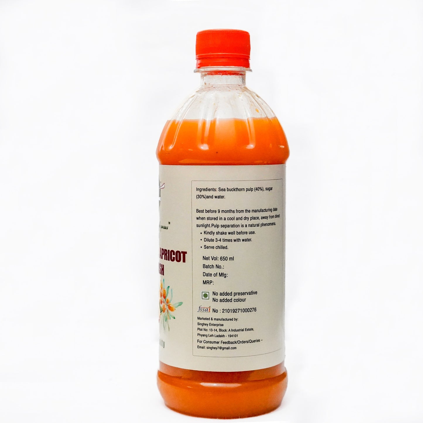 Sea Buckthorn & Apricot Squash - 650 ml (Pack of 2)